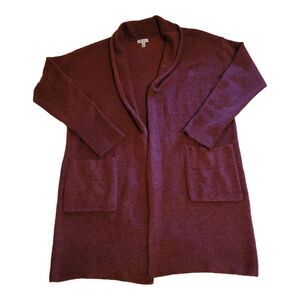 Susina open shawl collar knee length cardigan Duster Womens Medium